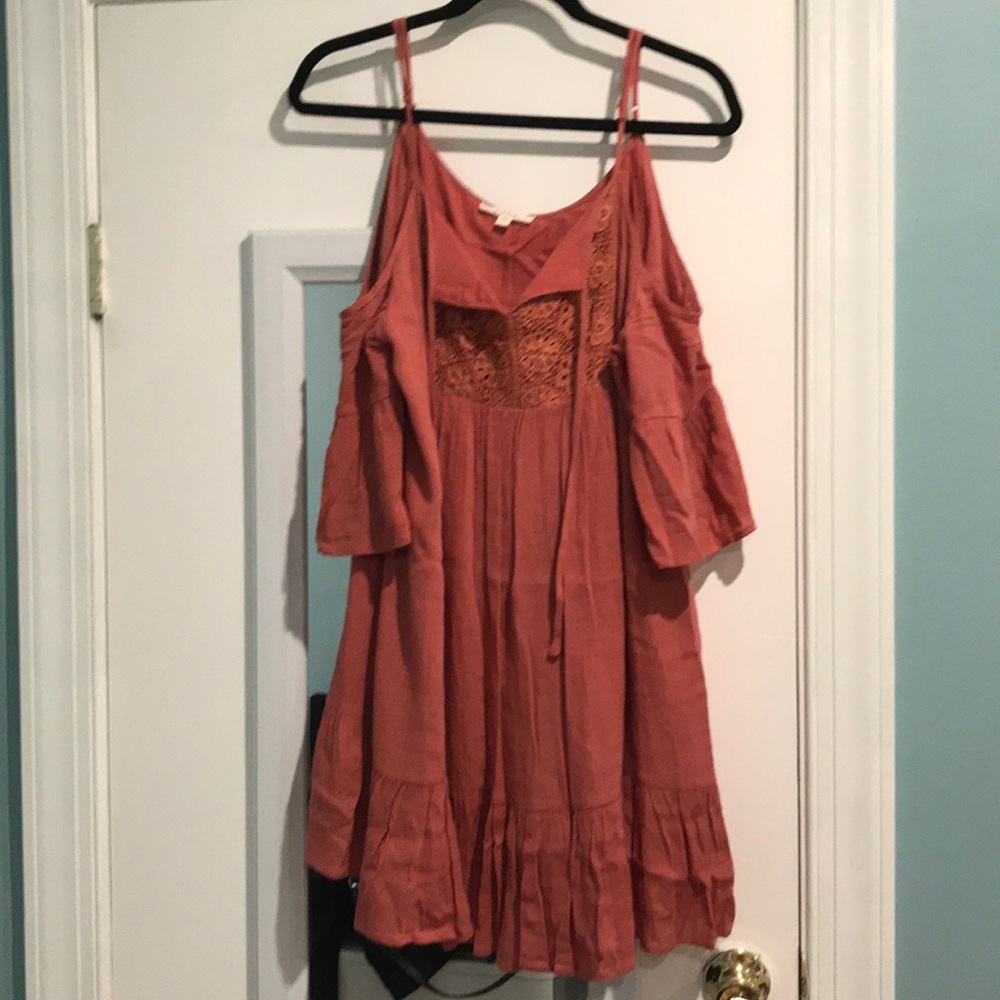 Boho Short Sleeve Cold-Shoulder Dress